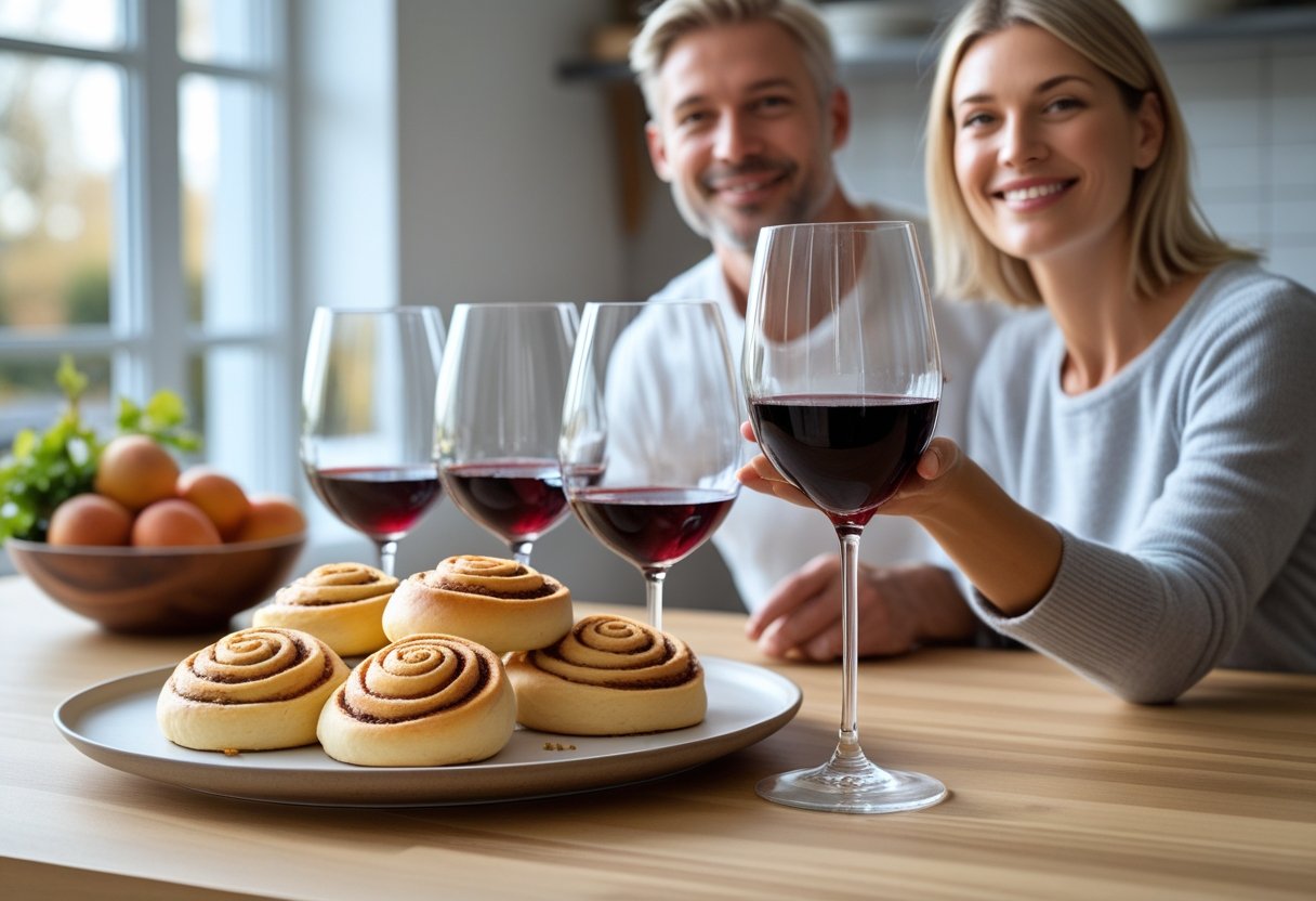 Perfekt kombination kanelsnegle og tilbud på rødvinsglas